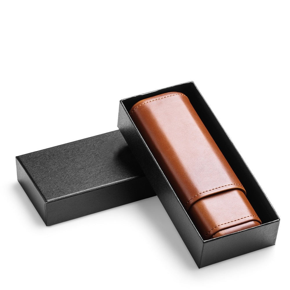 Leather Cedarwood Travel Case with Gift Box