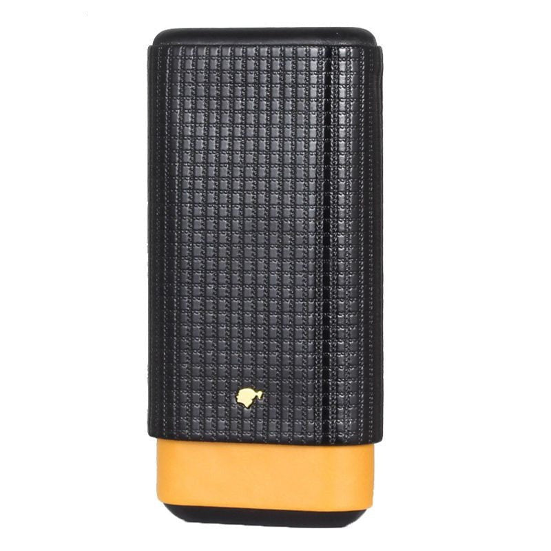 Black and Yellow Travel Leather Case Holds 3