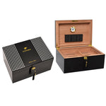 Black Large-Capacity Cedarwood Display Humidor