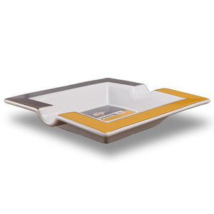 Classic Square Ceramic Ashtray Holds Two