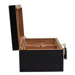 Black Large-Capacity Cedarwood Display Humidor