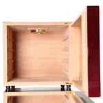 High-Capacity 4-Layer Cedarwood Humidor with Hygrometer and Humidifier