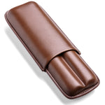 Brown Portable Travel Leather Case Holds 2