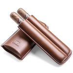 Brown Portable Travel Leather Case Holds 2