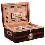 Double Layer Luxury Piano Finish Humidor with Humidifier Hygrometer