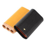 Black and Yellow Travel Leather Case Holds 3