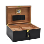 Black Large-Capacity Cedarwood Display Humidor