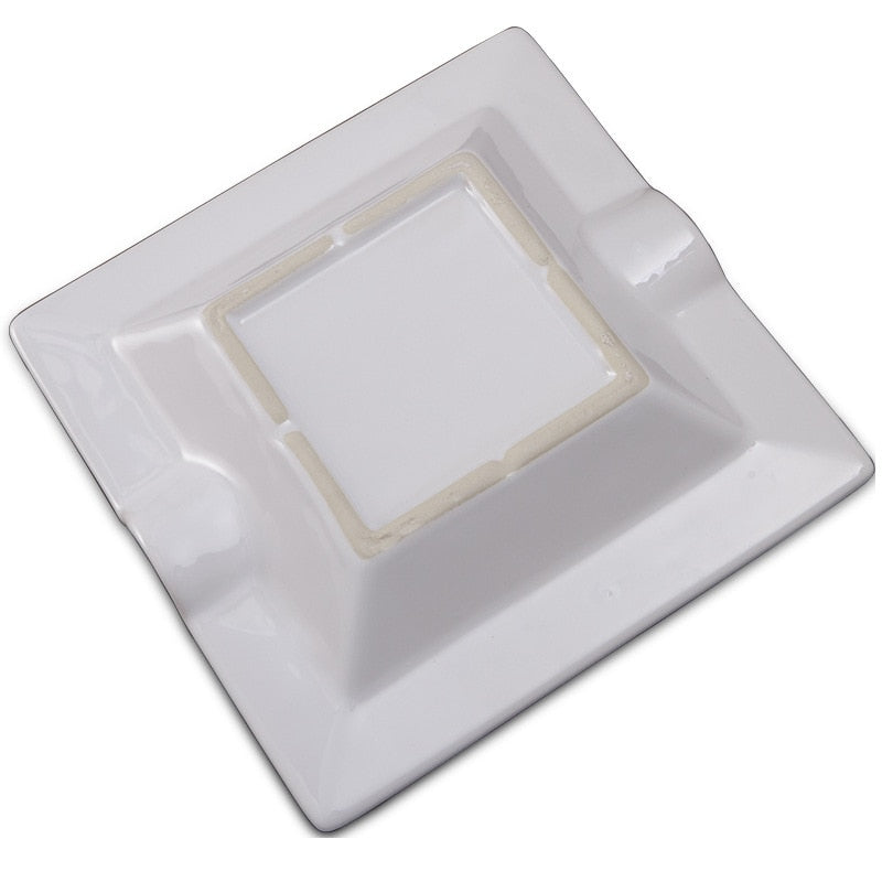 Classic Square Ceramic Ashtray Holds Two