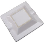 Classic Square Ceramic Ashtray Holds Two