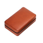 Travel Leather Cedar Wood Portable Case Holds 5