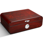Elegant Piano Finish Vintage Humidor with Hygrometer Humidifier