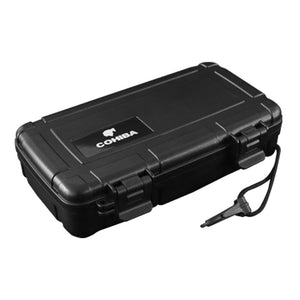 Black Portable Plastic Travel Humidor Holds 5