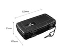 Black Portable Plastic Travel Humidor Holds 5