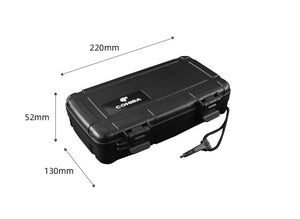 Black Portable Plastic Travel Humidor Holds 5