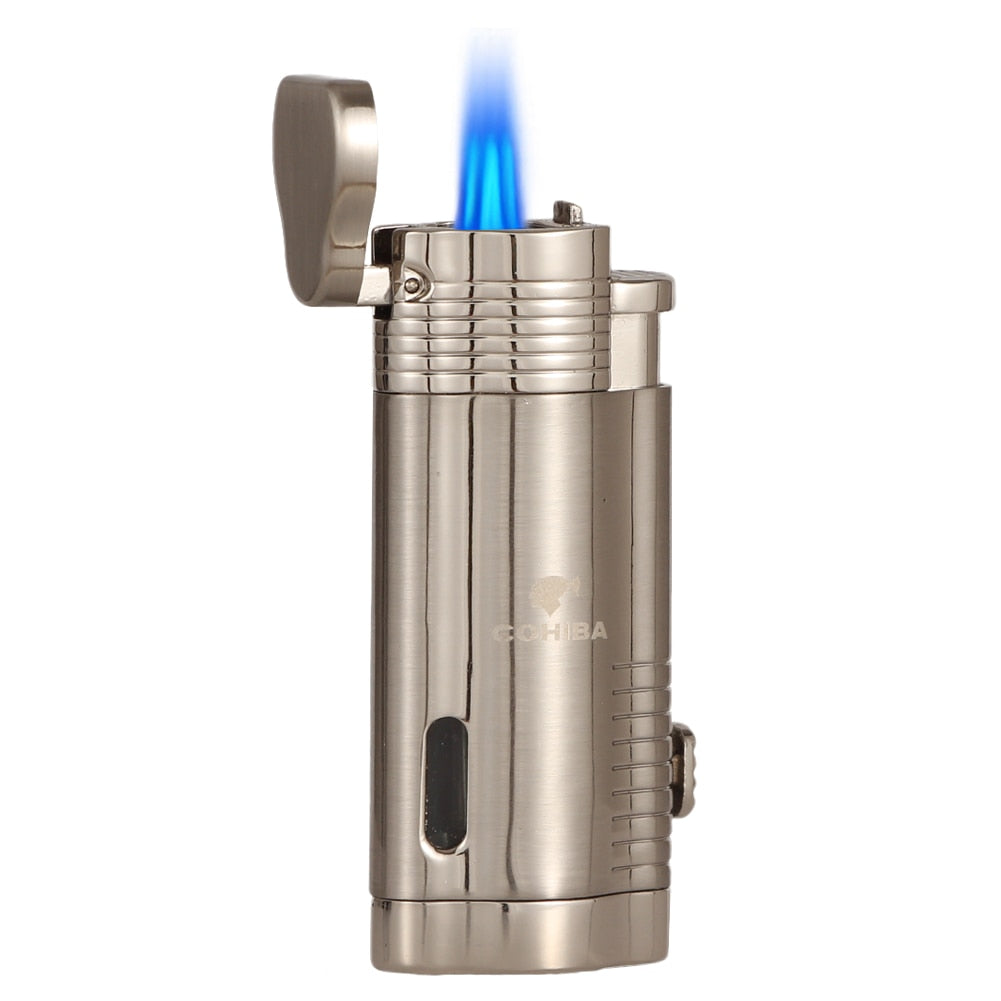 Metal 3 Torch Jet Blue Flame Lighter with Punch and Gift Box