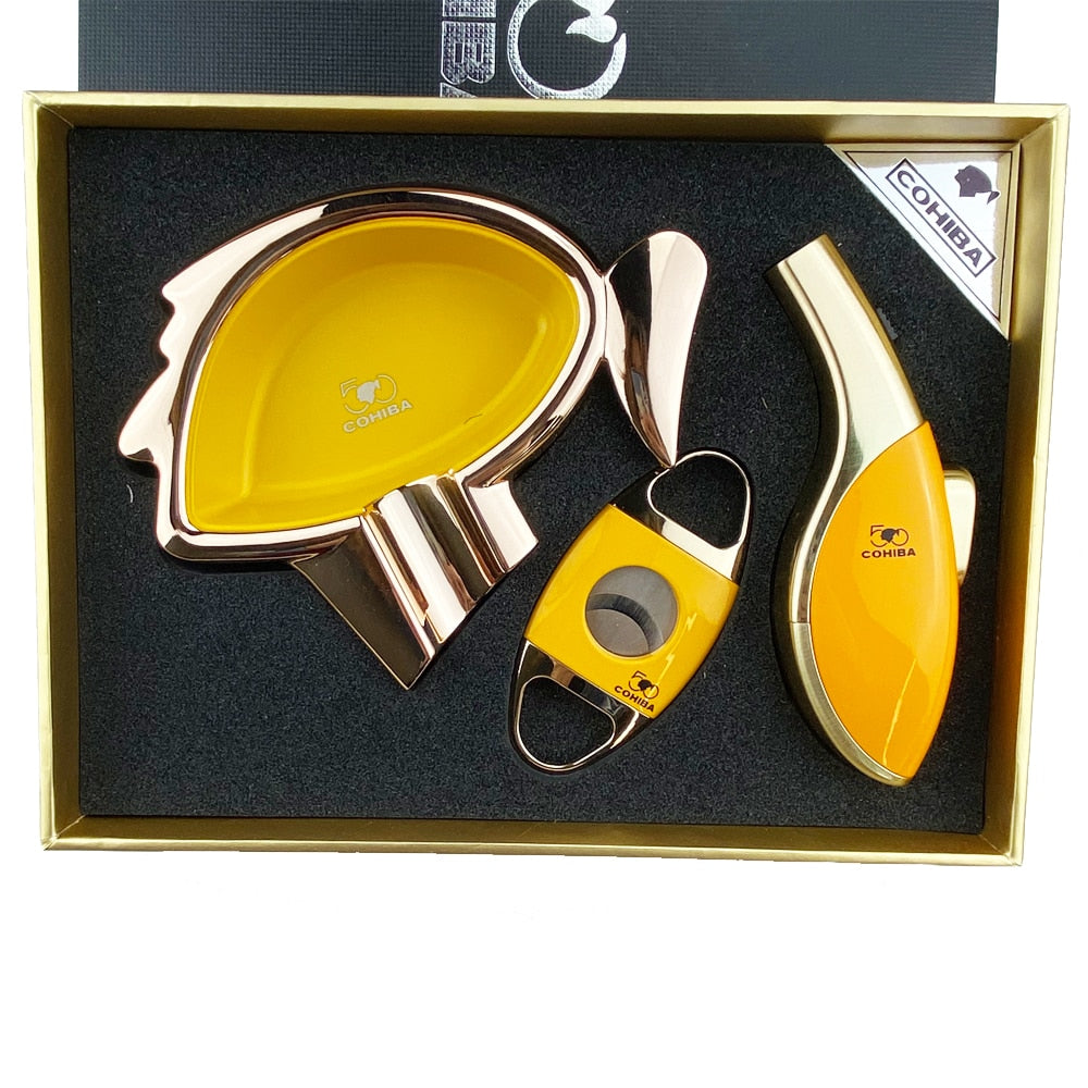 Premium Set with Lighter Ashtray and Cutter with Gift Box