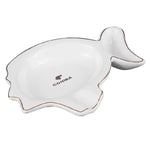 White Taino Head Ceramic Single Slot Ashtray