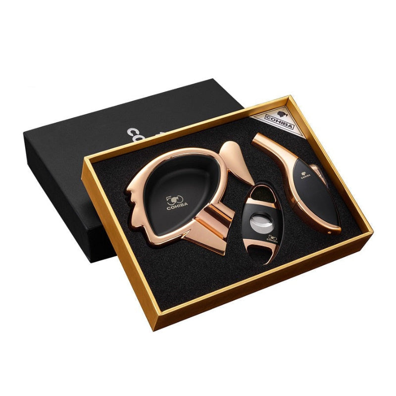 Premium Set with Lighter Ashtray and Cutter with Gift Box