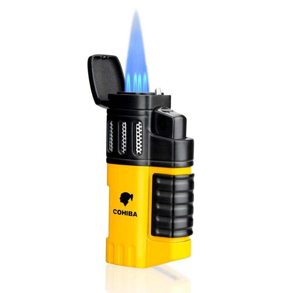 Refillable 4 Torch Lighter with Punch and Gift Box