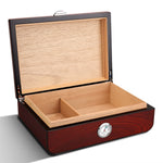 Elegant Piano Finish Vintage Humidor with Hygrometer Humidifier