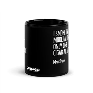 Black Glossy Mug. Quote 4. Moderation