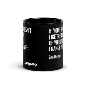 Black Glossy Mug. Quote 7. Wife