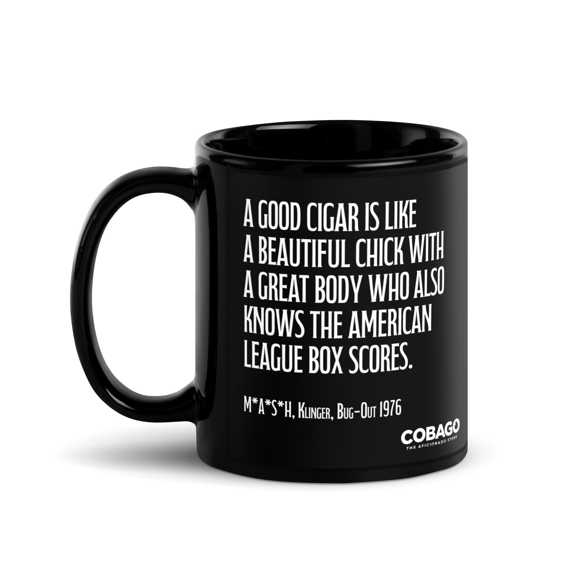 Black Mug. Quote 1. Box Scores Black Glossy Mug