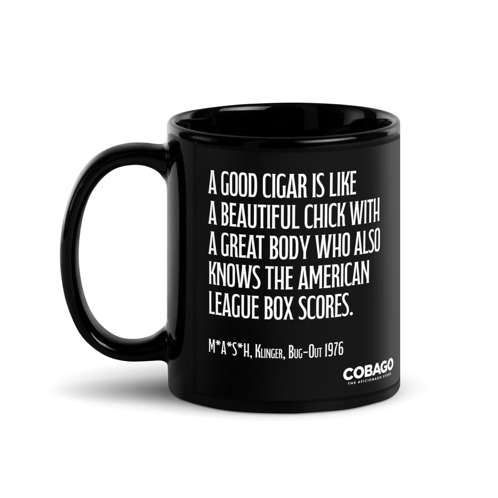 Black Mug. Quote 1. Box Scores Black Glossy Mug