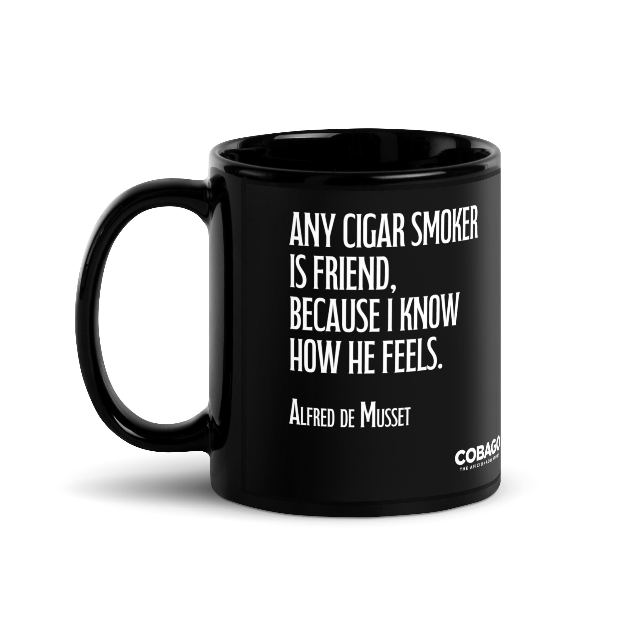 Black Glossy Mug. Quote 2. Friends