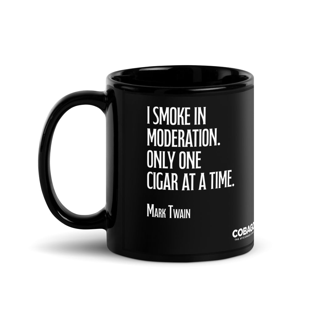 Black Glossy Mug. Quote 4. Moderation