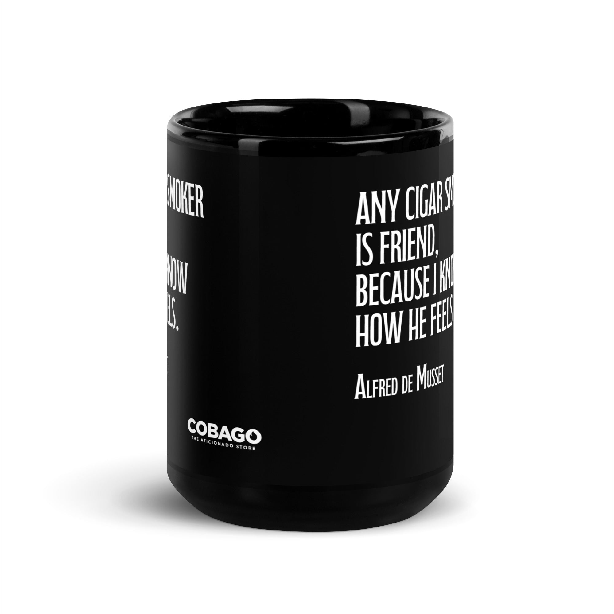 Black Glossy Mug. Quote 2. Friends