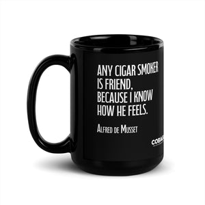 Black Glossy Mug. Quote 2. Friends