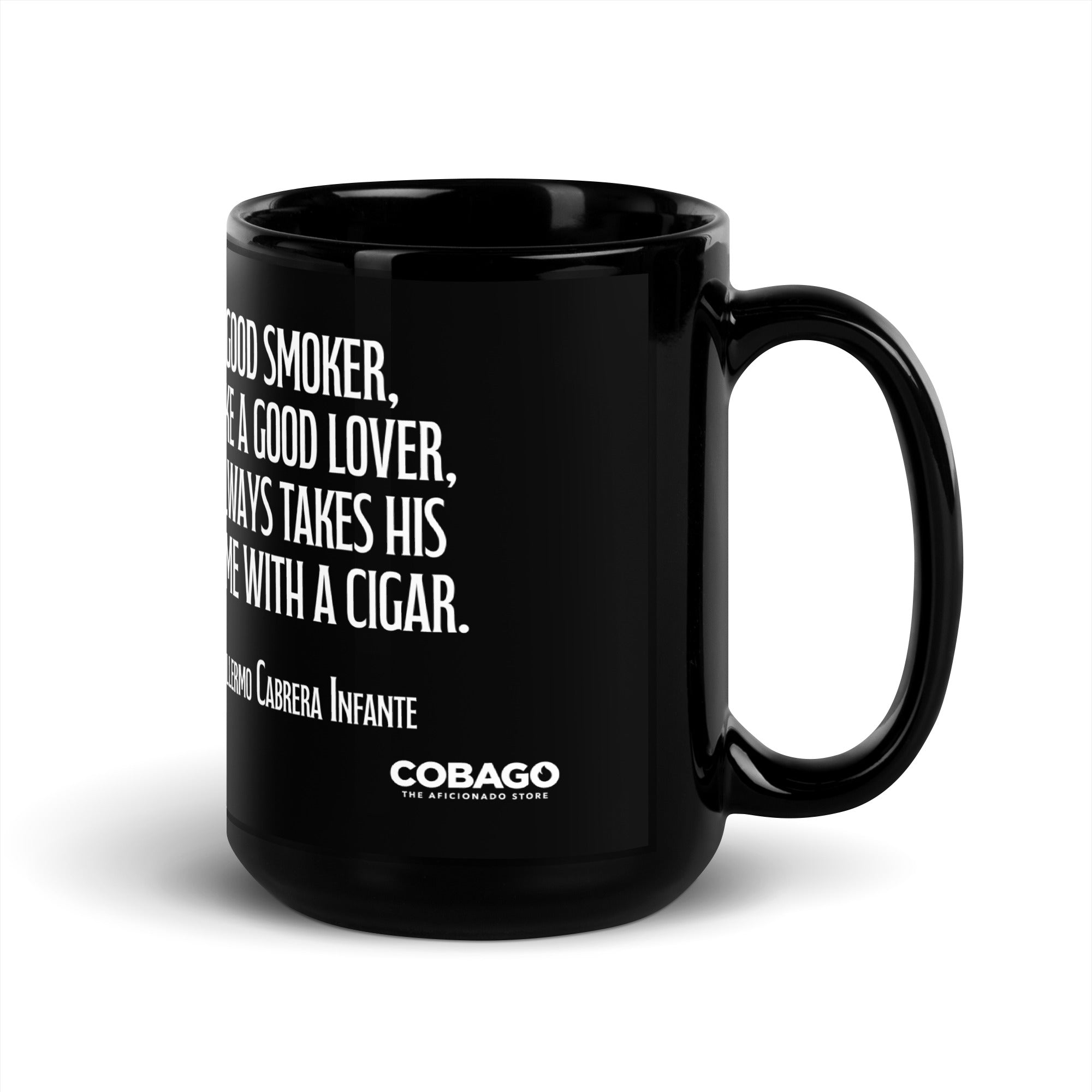 Black Glossy Mug. Quote 3 . Lover