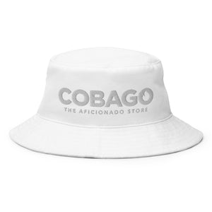 Embroidered Brand White Bucket Hat