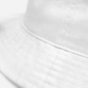 Embroidered Brand White Bucket Hat