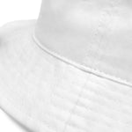 Embroidered Brand White Bucket Hat