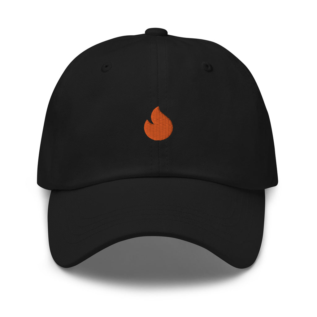 Embroidered Orange Candela on Black Unisex Dad hat