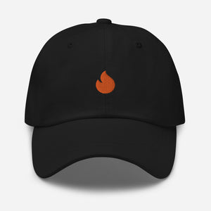 Embroidered Orange Candela on Black Unisex Dad hat