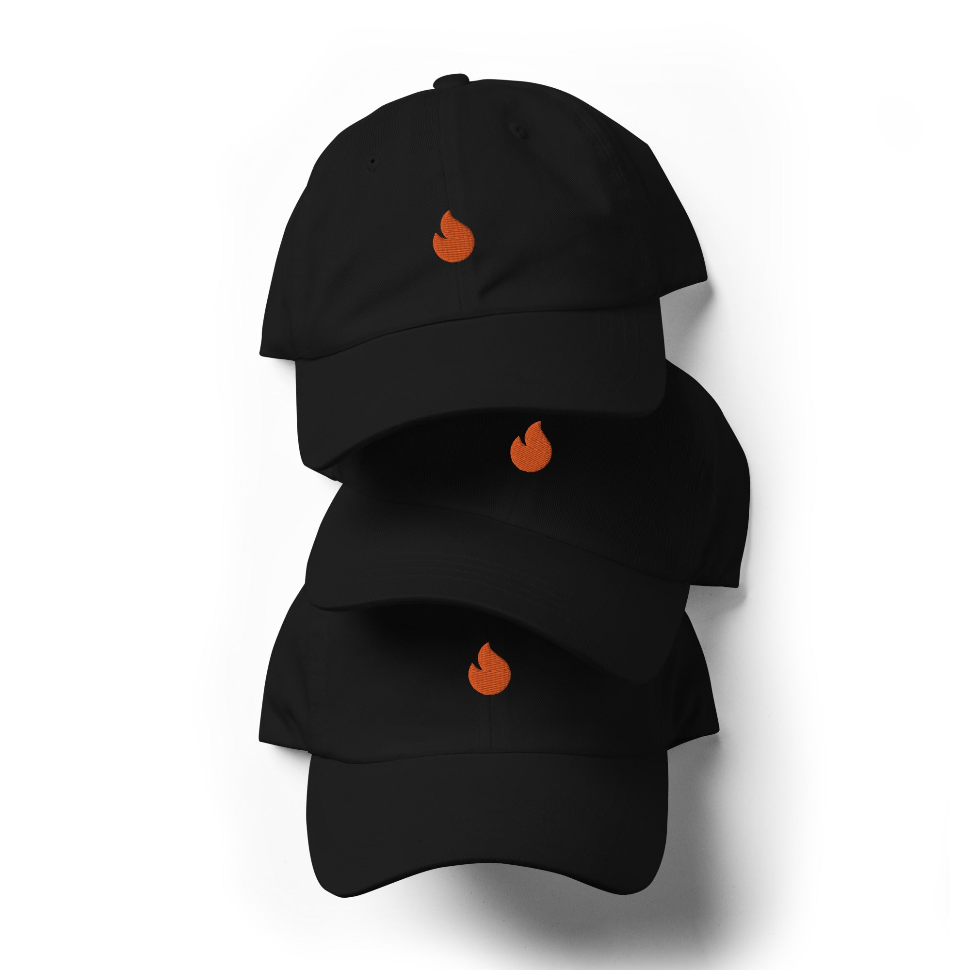 Embroidered Orange Candela on Black Unisex Dad hat