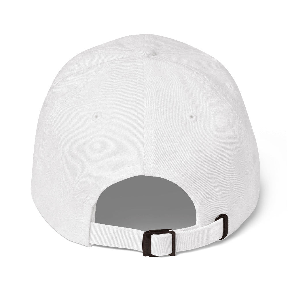 Embroidered White Candela on White Unisex Dad hat