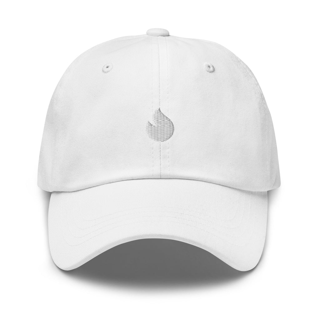 Embroidered White Candela on White Unisex Dad hat