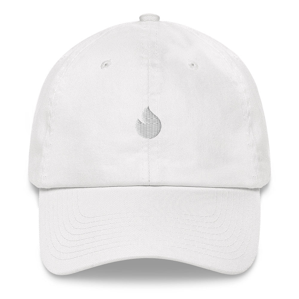 Embroidered White Candela on White Unisex Dad hat