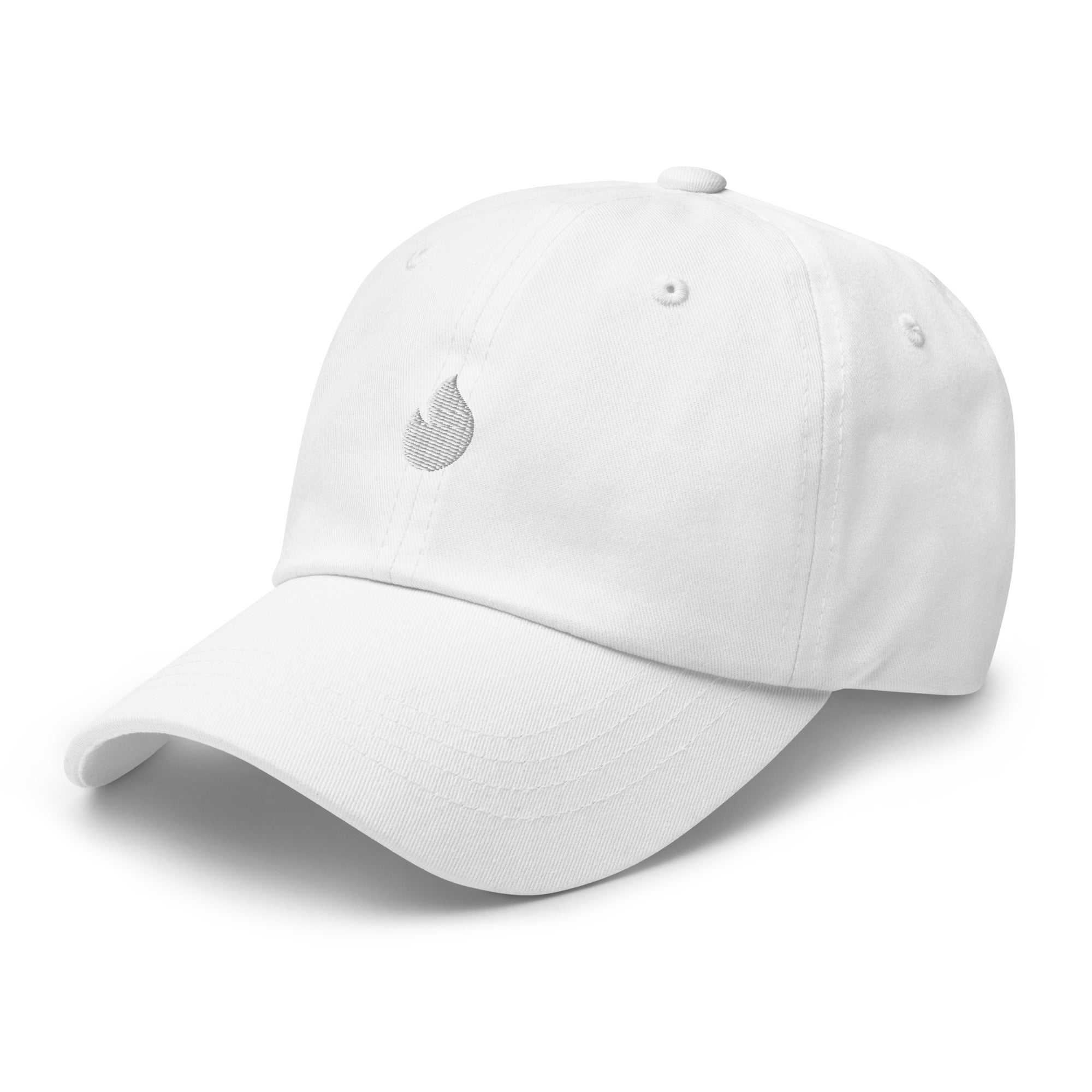 Embroidered White Candela on White Unisex Dad hat