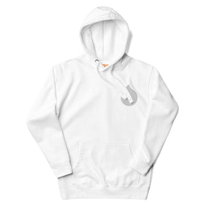 Embroidered White Candela Unisex Hoodie