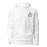 Embroidered White Candela Unisex Hoodie