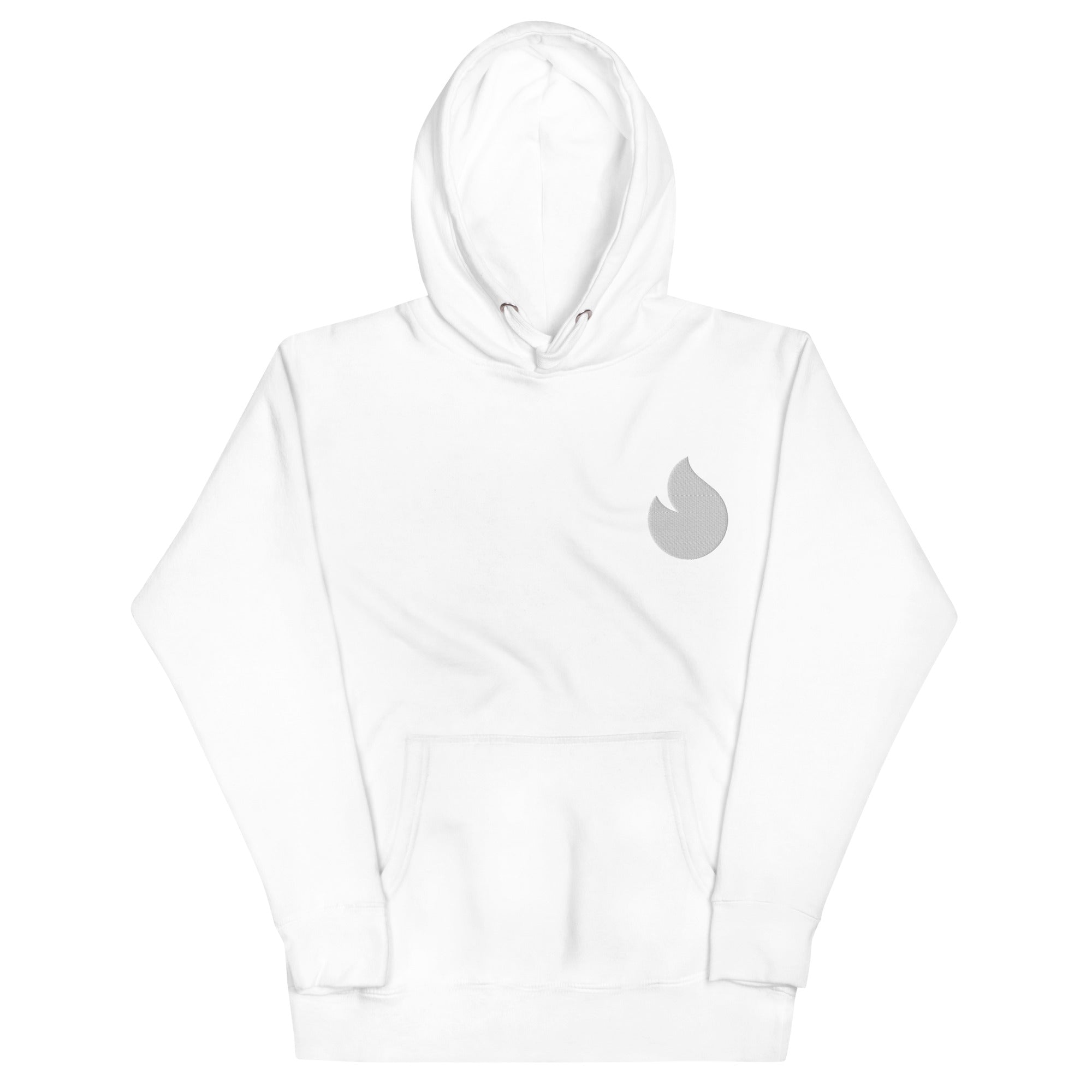 Embroidered White Candela Unisex Hoodie