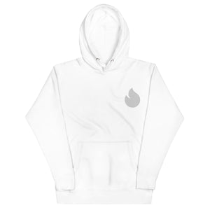 Embroidered White Candela Unisex Hoodie