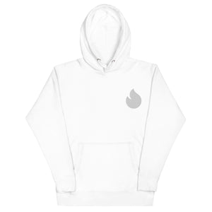 Embroidered White Candela Unisex Hoodie