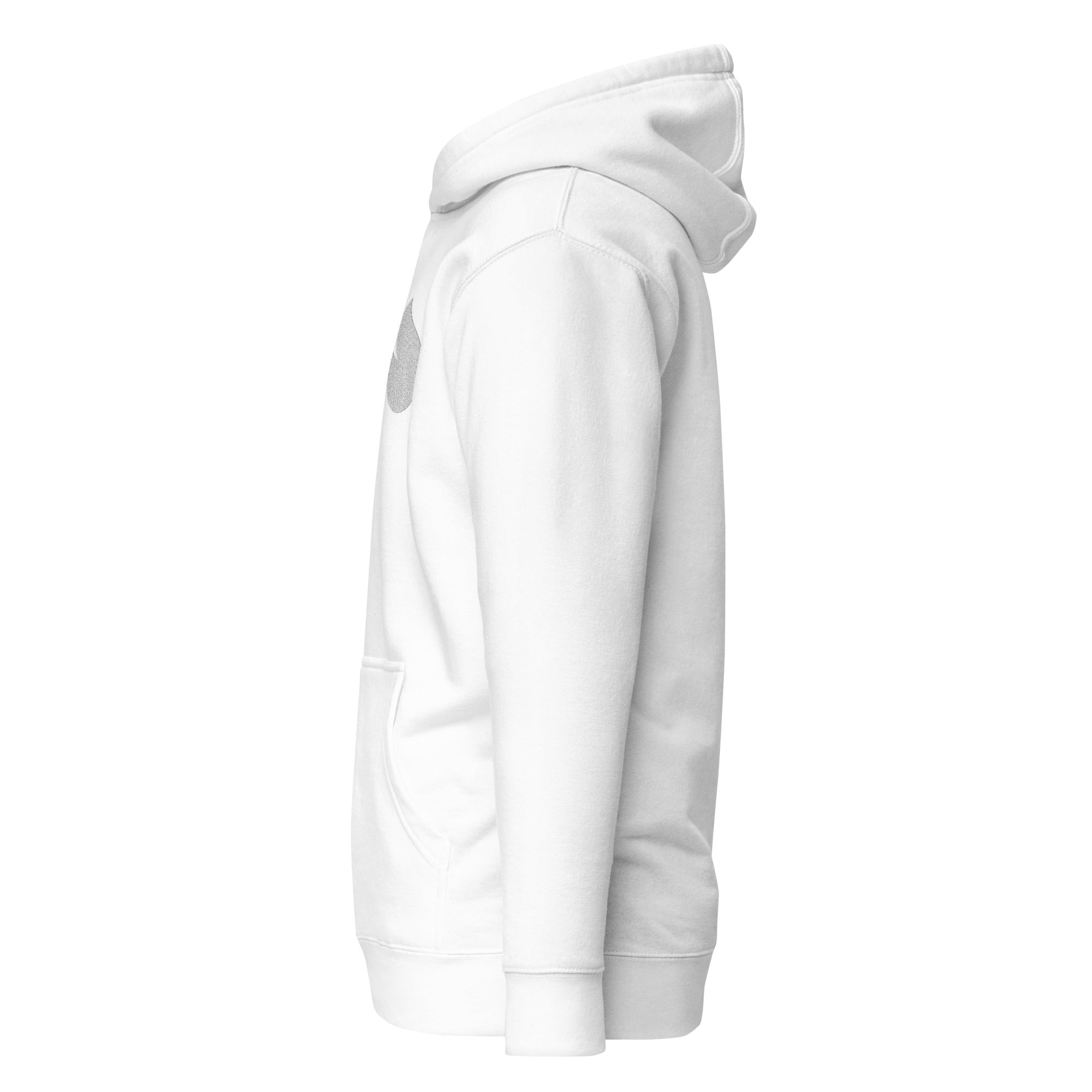 Embroidered White Candela Unisex Hoodie