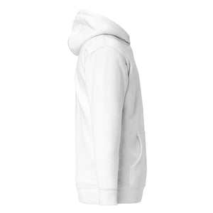 Embroidered White Candela Unisex Hoodie